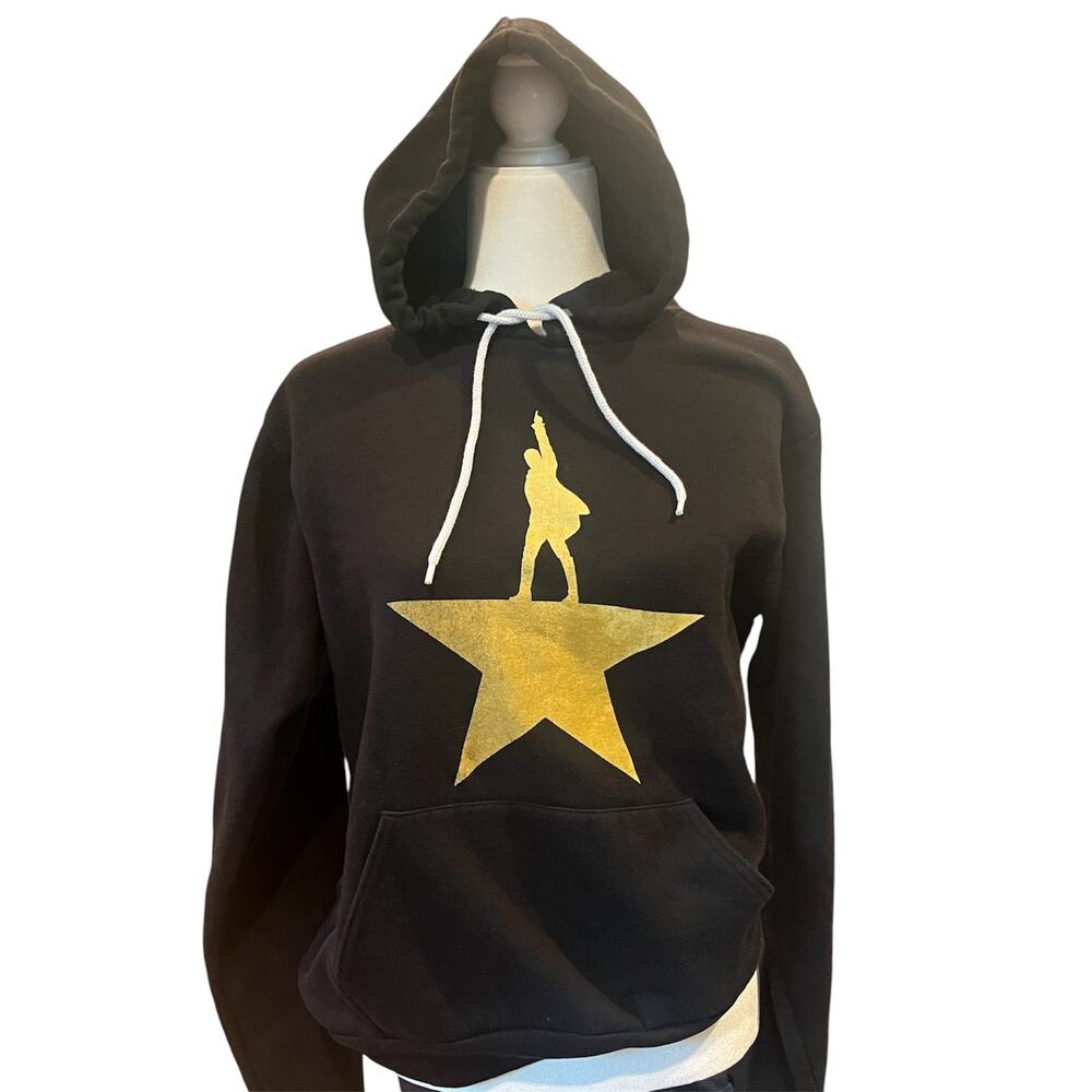 Hamilton Broadway Musical Hoodie Size Small Black Theater Hoodie Graphic